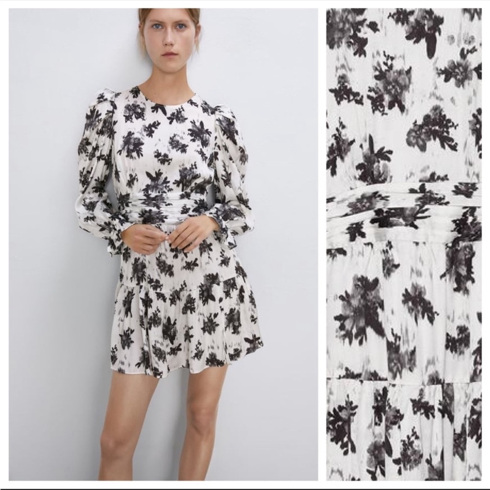 Zara floral satin mini dress - Picture 2 of 5